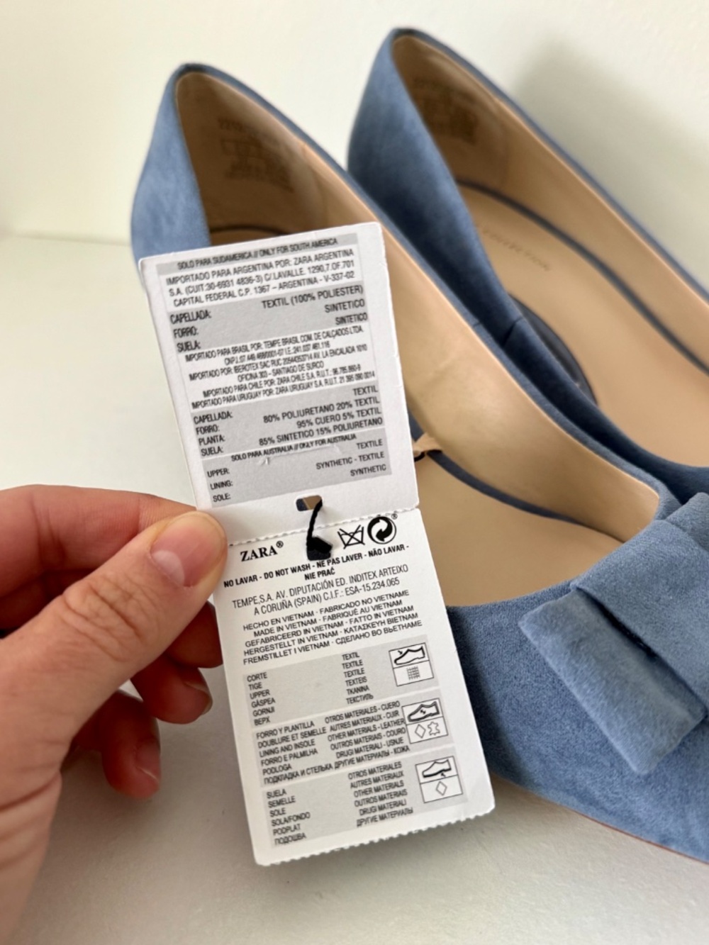 NEW! Zara Blue Suede Leather Bow Detail Block Heels | Size 37 (US 6.5) - Picture 5 of 12